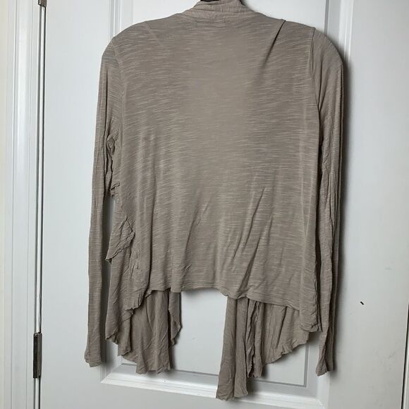 APT 9 Tan Open Front Cardigan longer in front - Picture 4 of 4